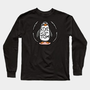 Cute penguin doodle | Rizz Em With The Tism Long Sleeve T-Shirt